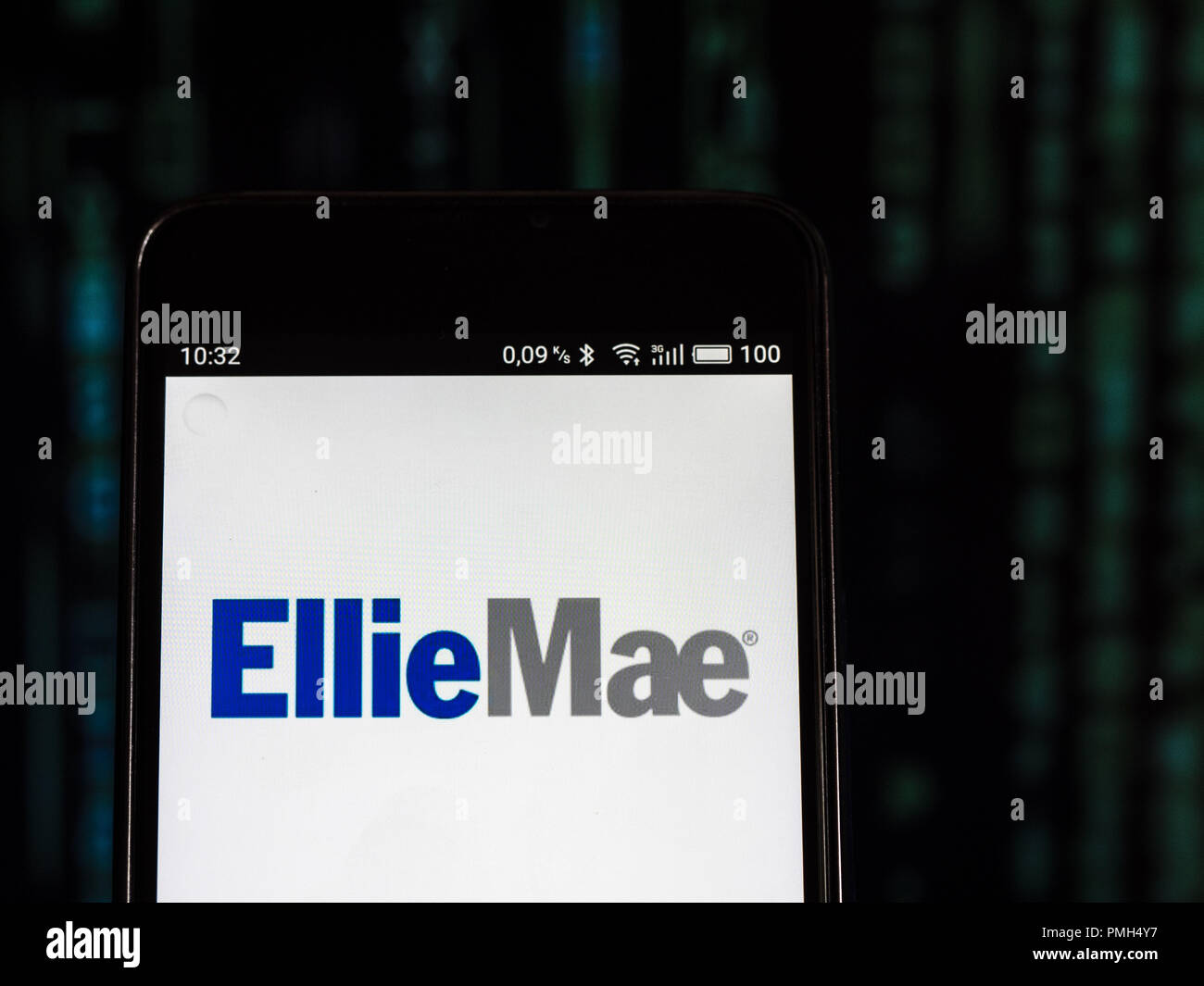 Kiev, Ucraina. Xvi Sep, 2018. Ellie Mae Software Company logo che si vede visualizzato su un telefono intelligente. Ellie Mae, Inc. è una società di software che elabora il 35% degli Stati Uniti ipoteca applicazioni. I servizi si basano su un modello software come servizio che semplifica e automatizza il processo di originario e il finanziamento di nuovi prestiti ipotecari e agevolare la conformità alle normative. Credito: Igor Golovniov SOPA/images/ZUMA filo/Alamy Live News Foto Stock
