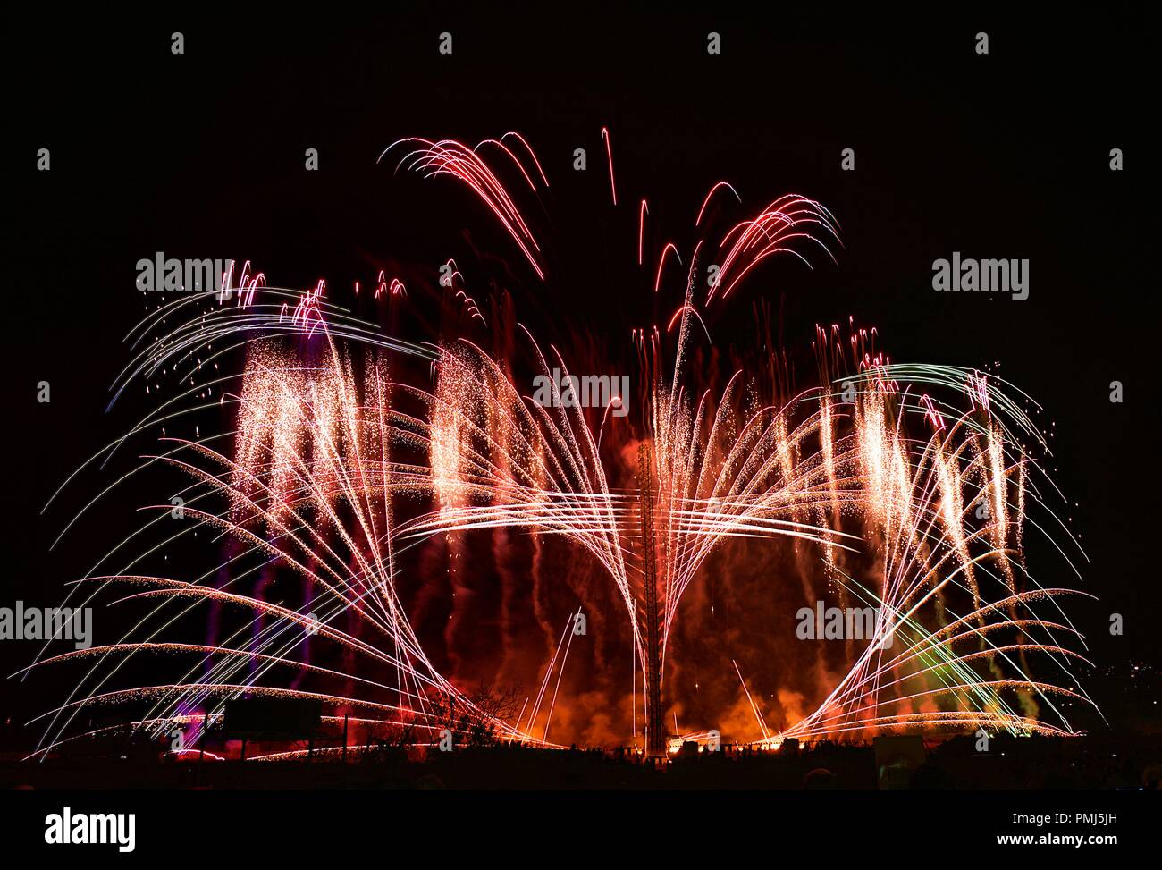 Fuochi d'artificio, Santa Maria festa, Mqabba, Malta Foto Stock