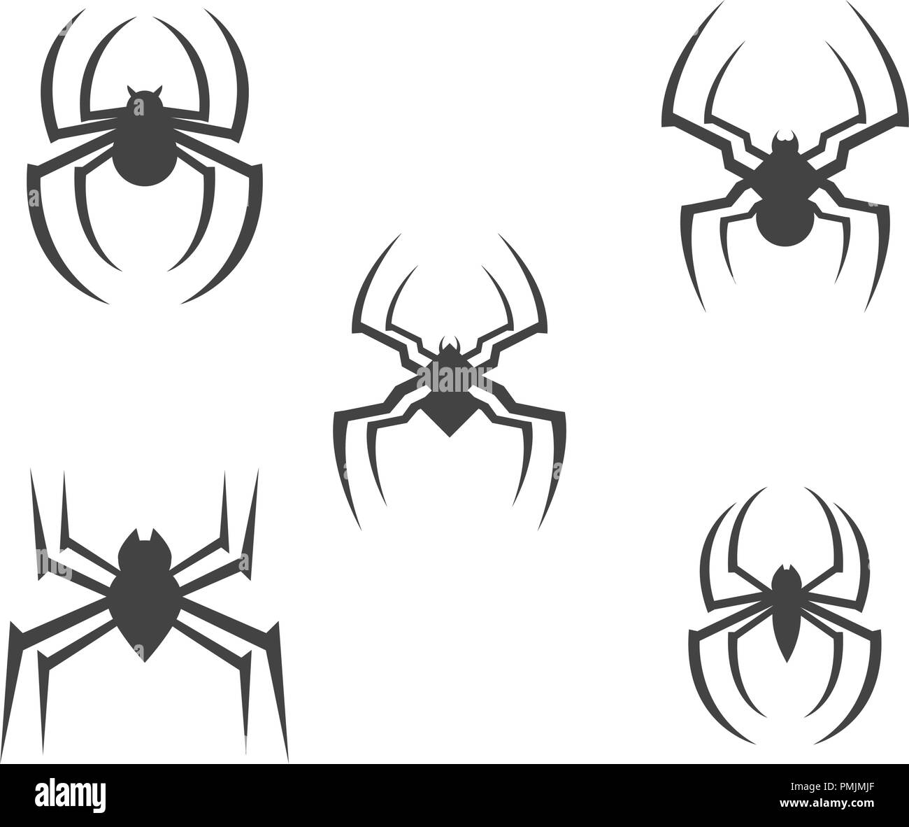 Spider Logo design illustrazione vettoriale del modello di progettazione Illustrazione Vettoriale