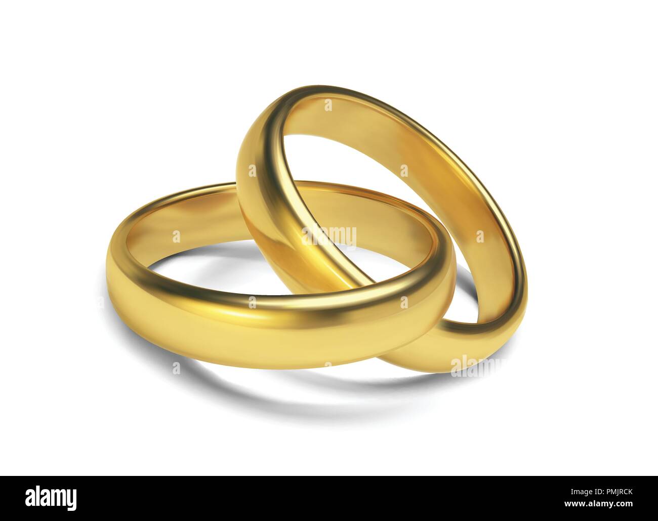 Anelli d oro isolati su sfondo bianco illustrazione vettoriale Illustrazione Vettoriale