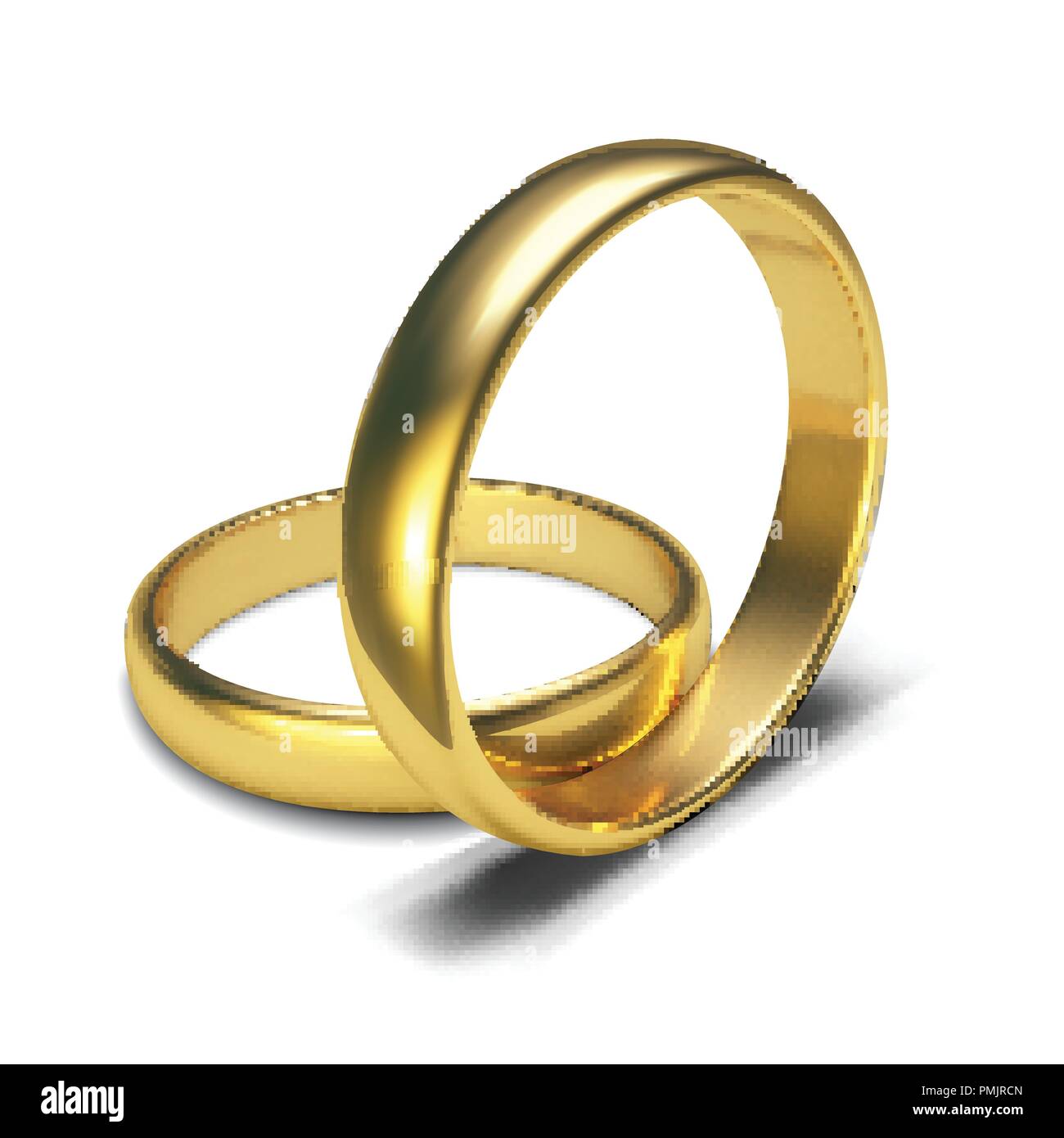 Anelli d oro isolati su sfondo bianco illustrazione vettoriale Illustrazione Vettoriale