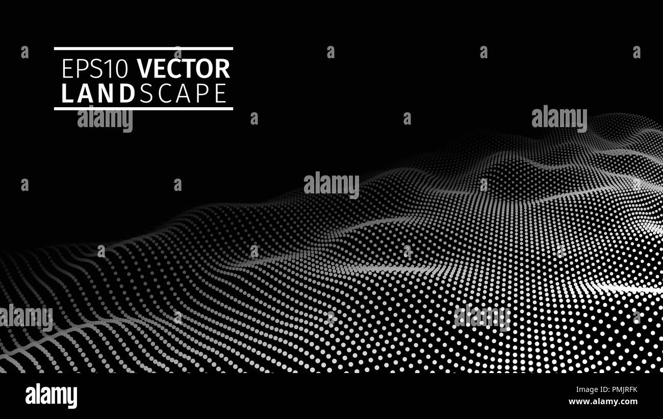 3D incandescente abstract digital wave particelle. Il futuristico illustrazione vettoriale. Elemento HUD. Concetto tecnologico. Abstract background. Illustrazione Vettoriale