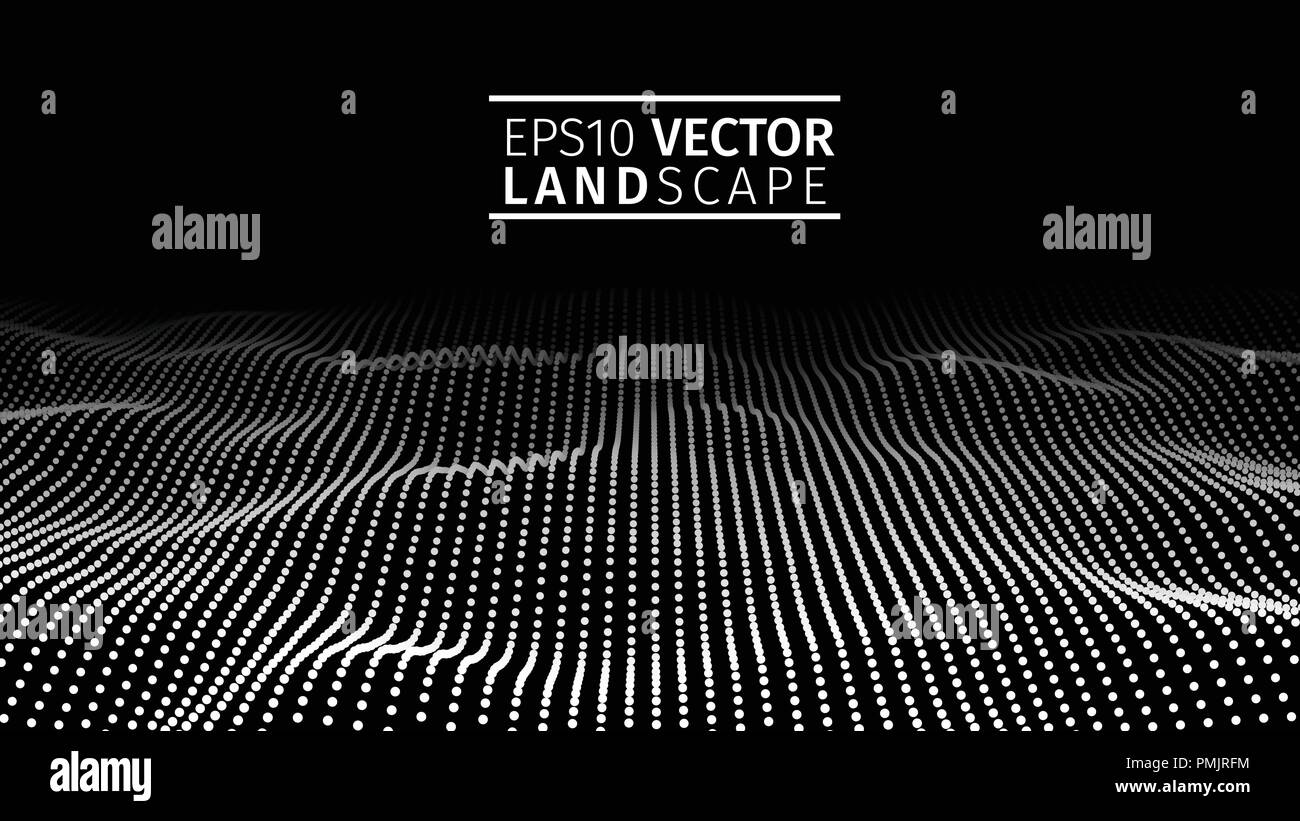 3D incandescente abstract digital wave particelle. Il futuristico illustrazione vettoriale. Elemento HUD. Concetto tecnologico. Abstract background. Illustrazione Vettoriale