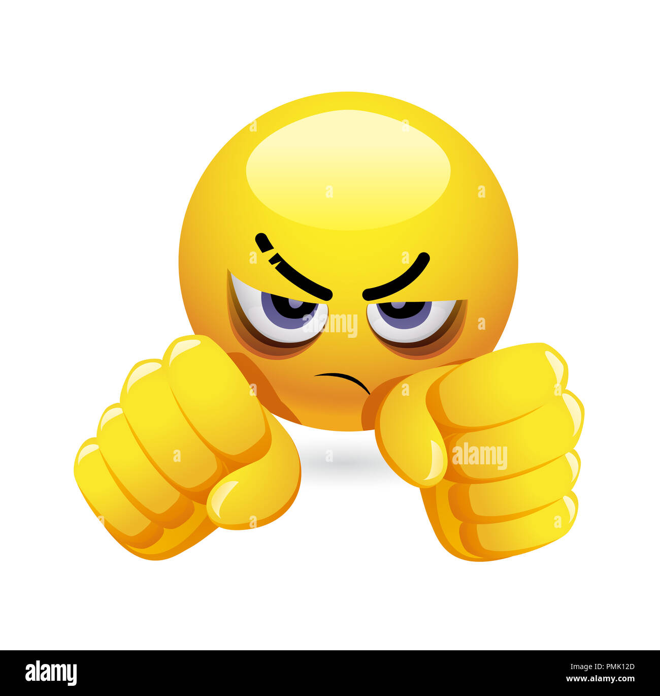 Arrabbiato emoticon preparati a combattere. Foto Stock