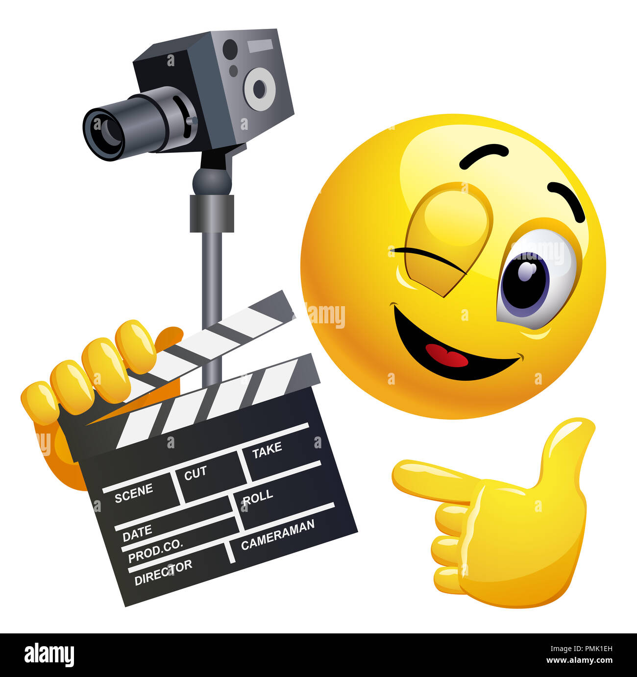Emoticon come regista. Smiley è ripresa la cornice per il suo nuovo film. Foto Stock