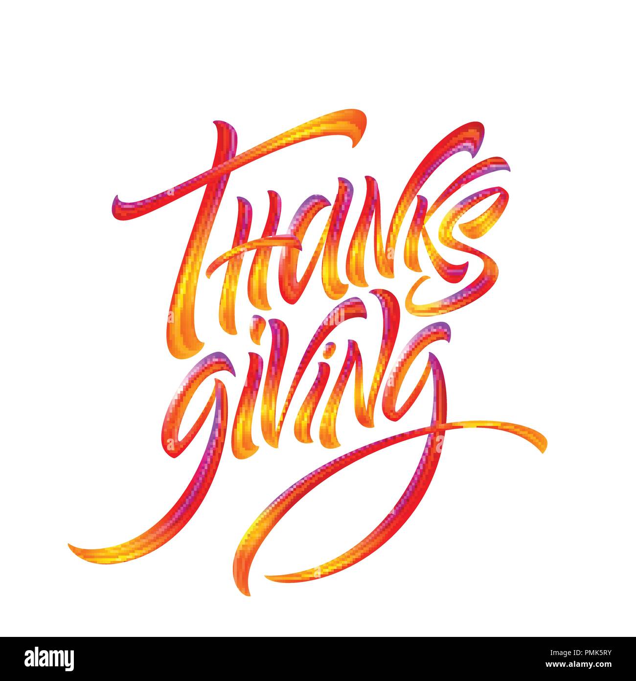 Lettere di ringraziamento Texture di vernice disegnati a mano illustrazione isolati su sfondo bianco. Illustrazione Vettoriale Illustrazione Vettoriale