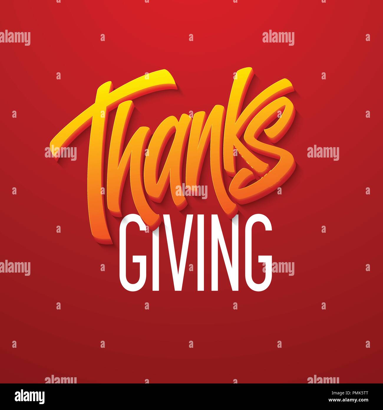 Felice ringraziamento spazzola scritte a mano. Calligraphy illustrazione vettoriale Illustrazione Vettoriale