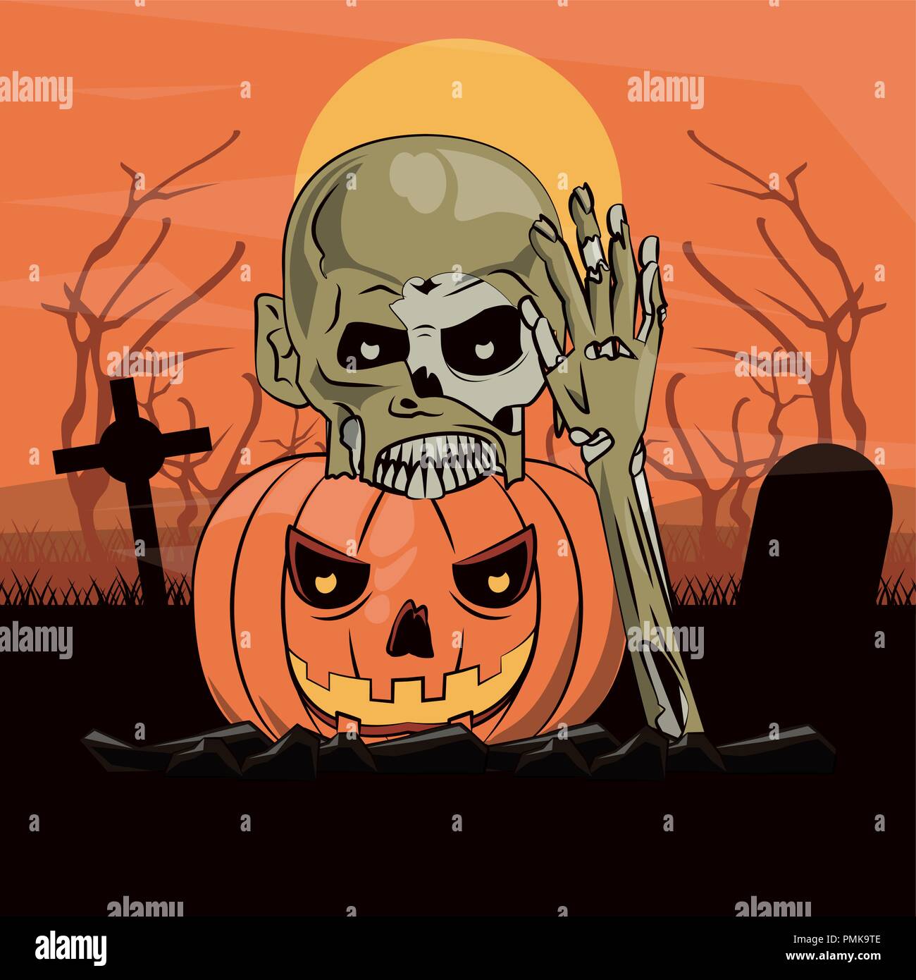 Scary Halloween cartoni animati Immagine e Vettoriale - Alamy