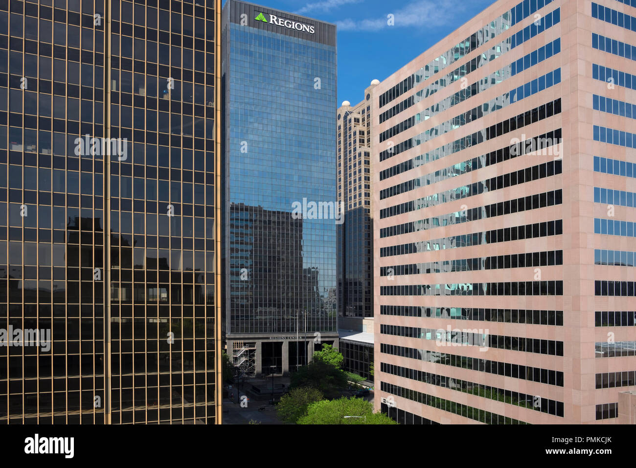 Edifici per uffici nel centro cittadino di Birmingham Alabama Foto Stock