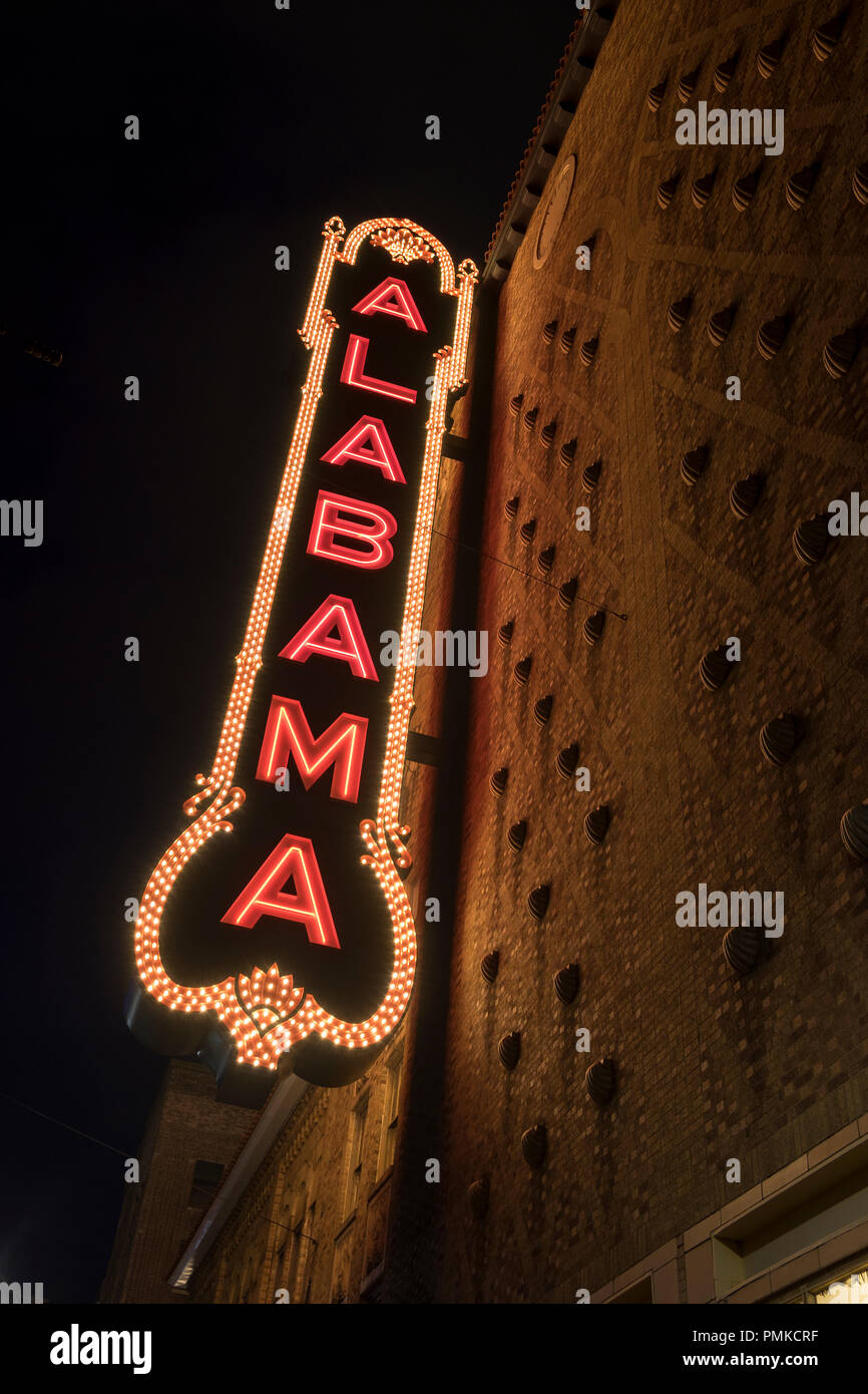 Teatro Alabama, nel centro di Birmingham Alabama sulla Terza Avenue nord. Foto Stock