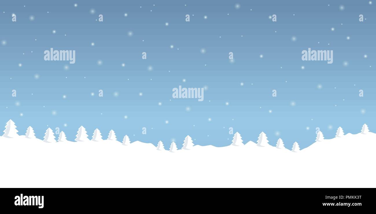 Inverno neve sfondo con abeti paesaggio illustrazione vettoriale EPS10 Illustrazione Vettoriale