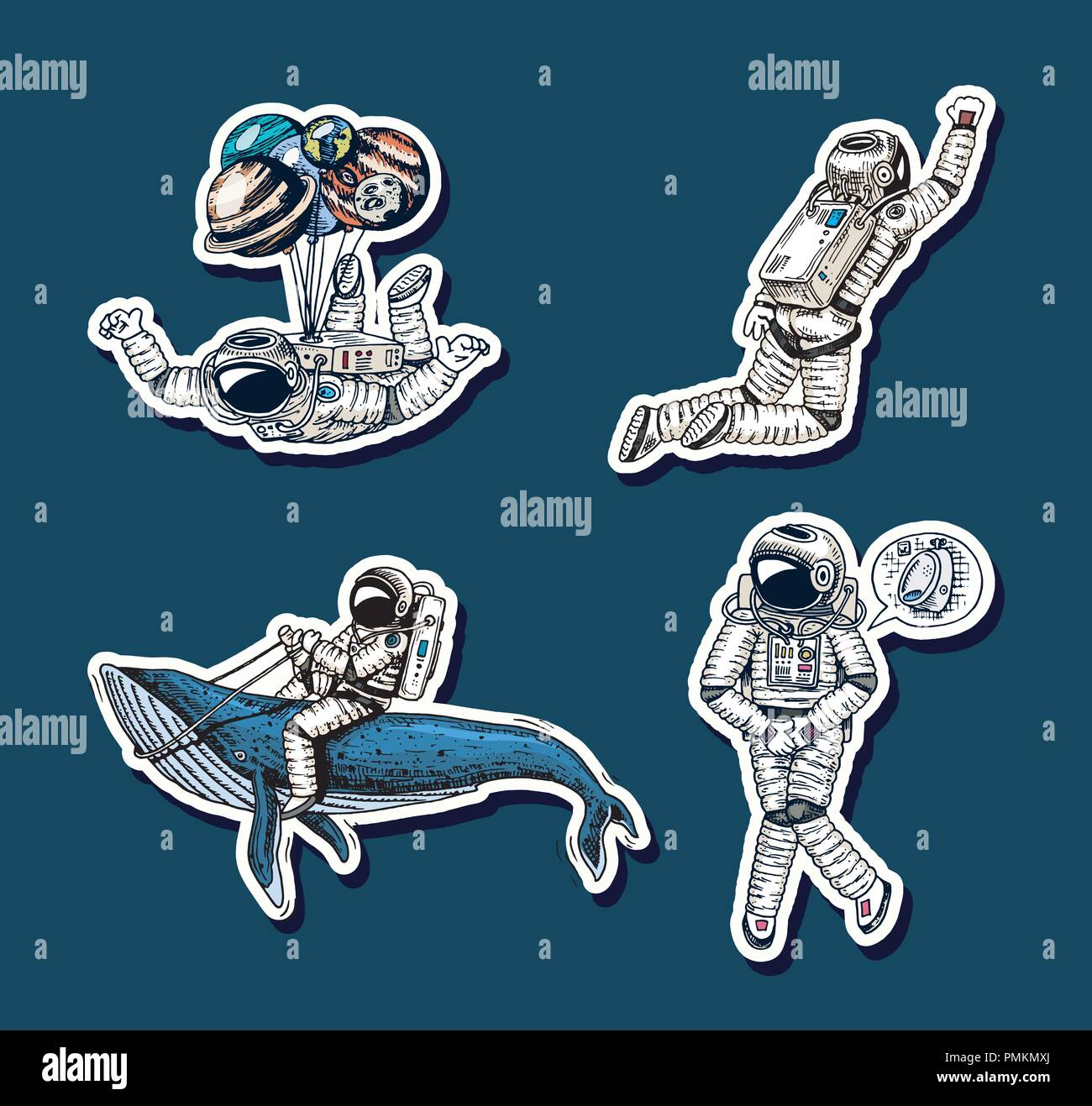 Set Di 6 Adesivi Per Interruttori Astronauti E Pianeti – Decorazioni Spaziali In PVC, Per Camerette E Regali Originali
