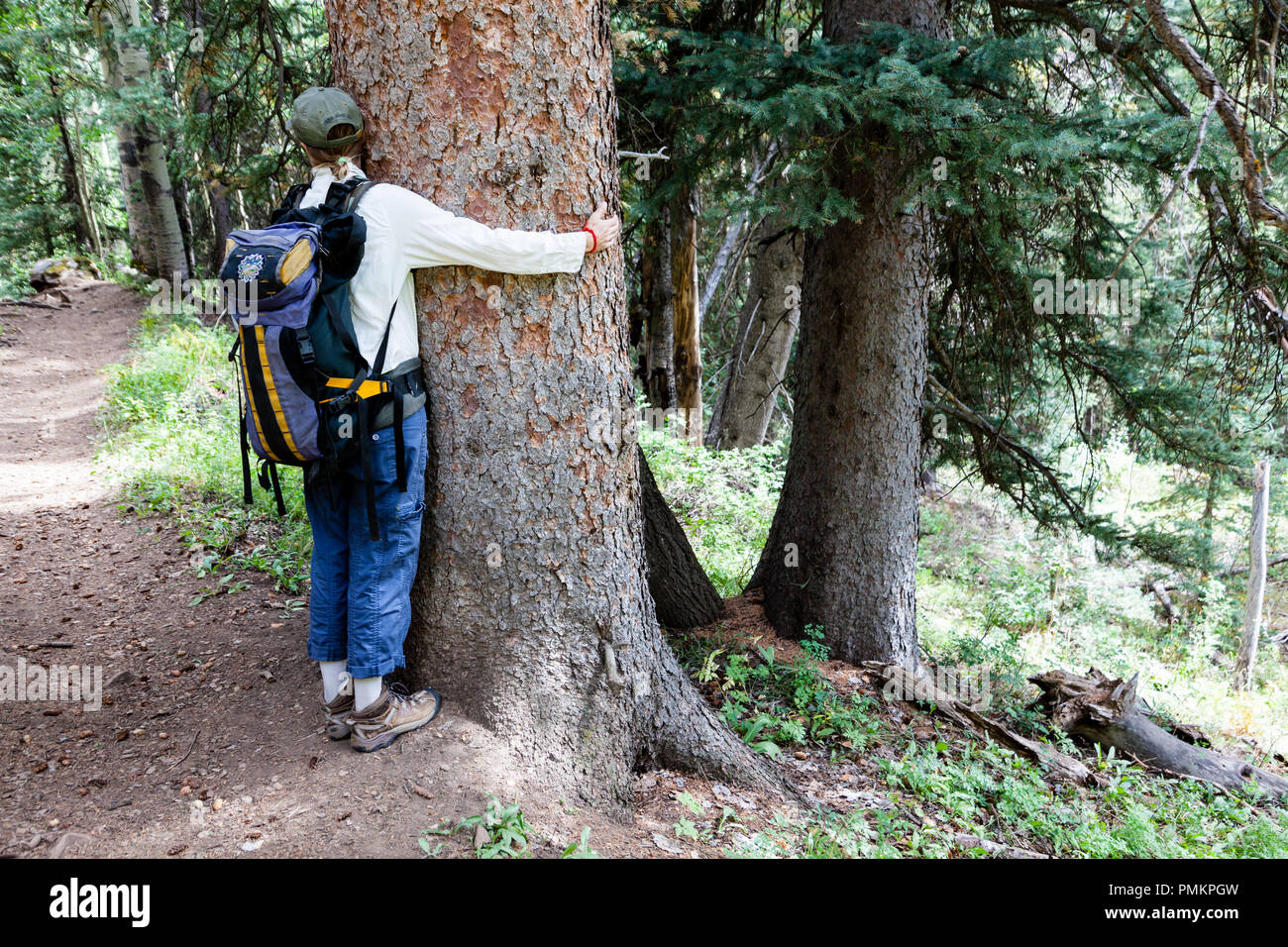 Molte persone che trovare la struttura avvolgente calmante sono state etichettate con "eco-freaks' o 'ambientalisti'. Essi cercano la connessione con la natura Foto Stock