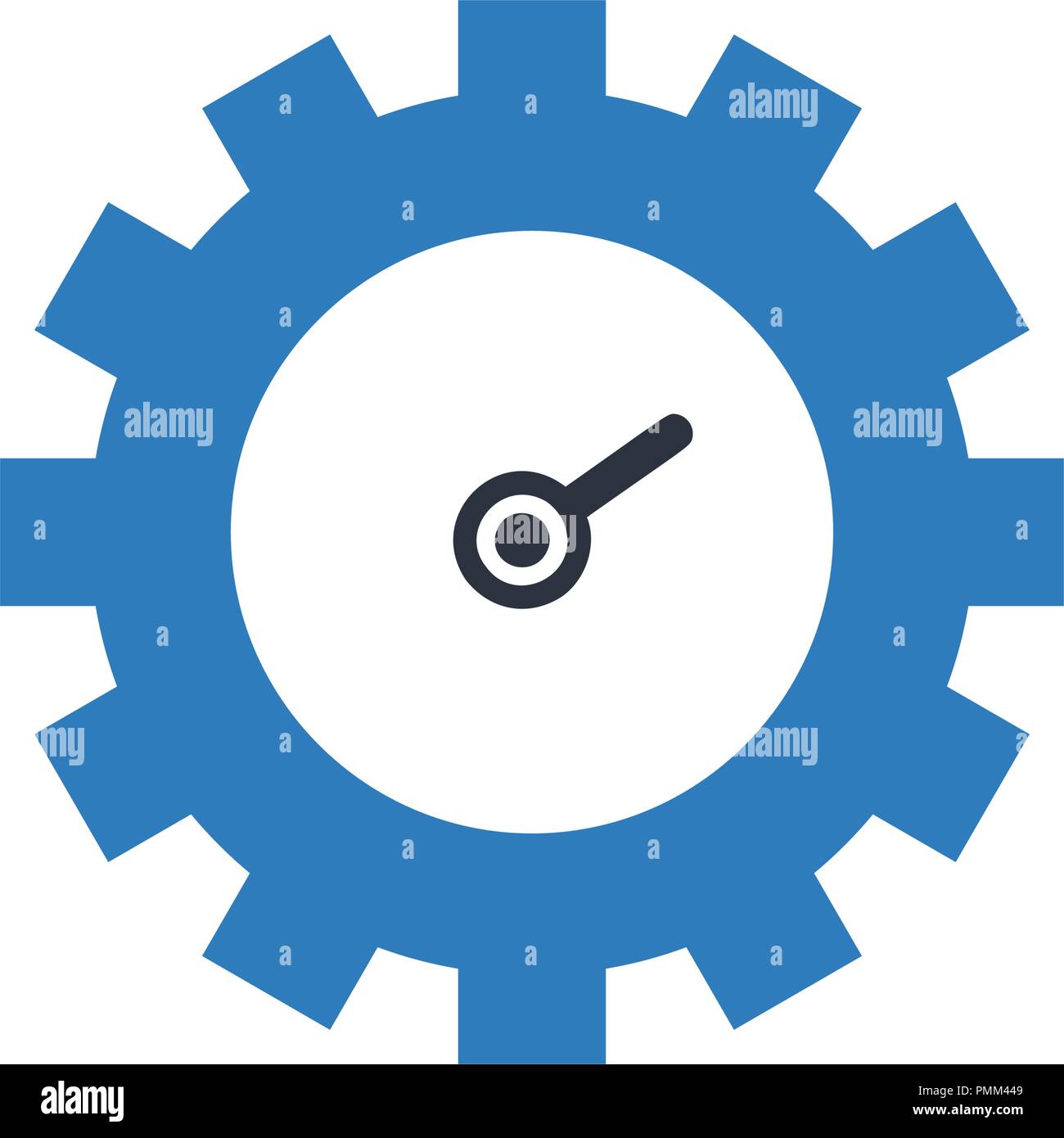 Ingranaggio orologio icona vettore - guarda il design piatto blu Illustrazione Vettoriale