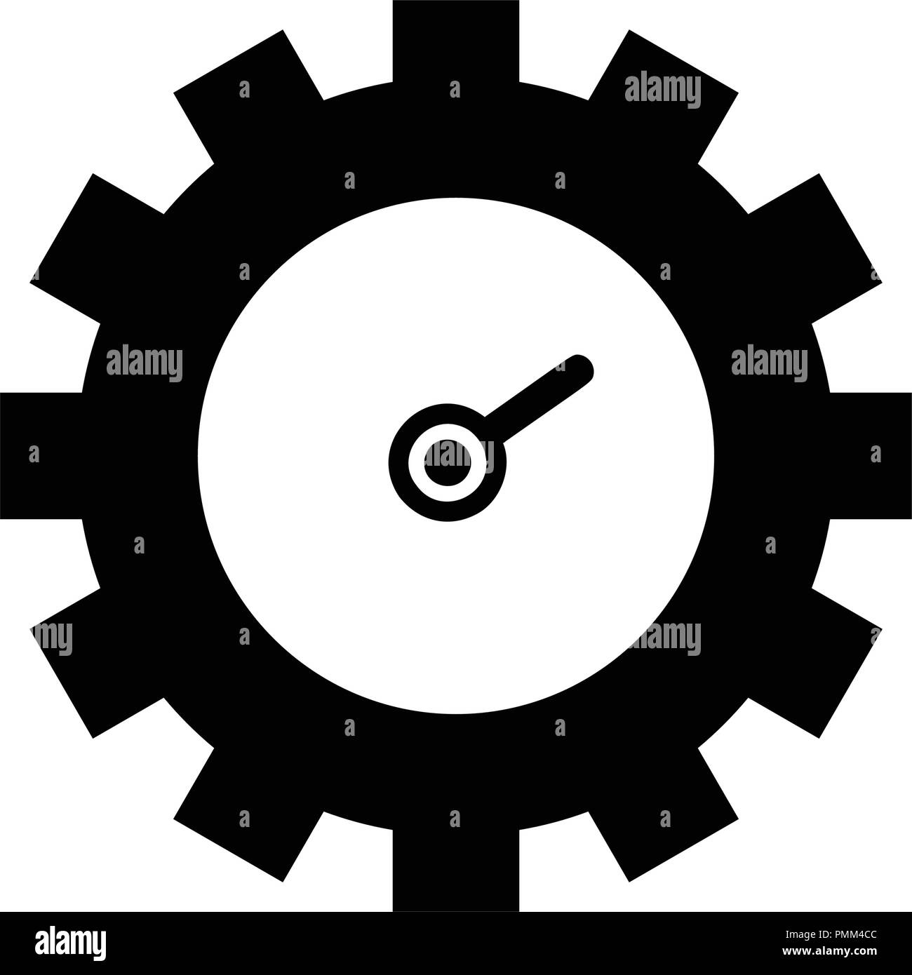 Ingranaggio orologio icona vettore - guarda il design piatto blu Illustrazione Vettoriale