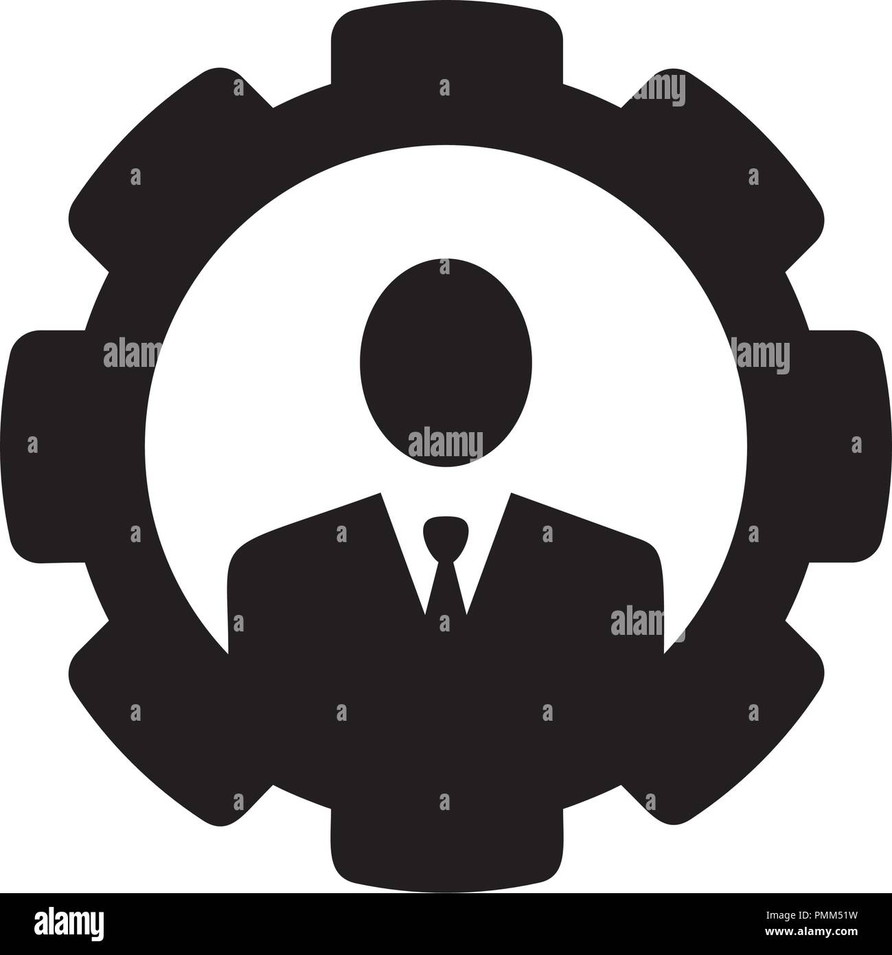 Segno di impostazione con uomo icona vettore - nero Illustrazione Vettoriale