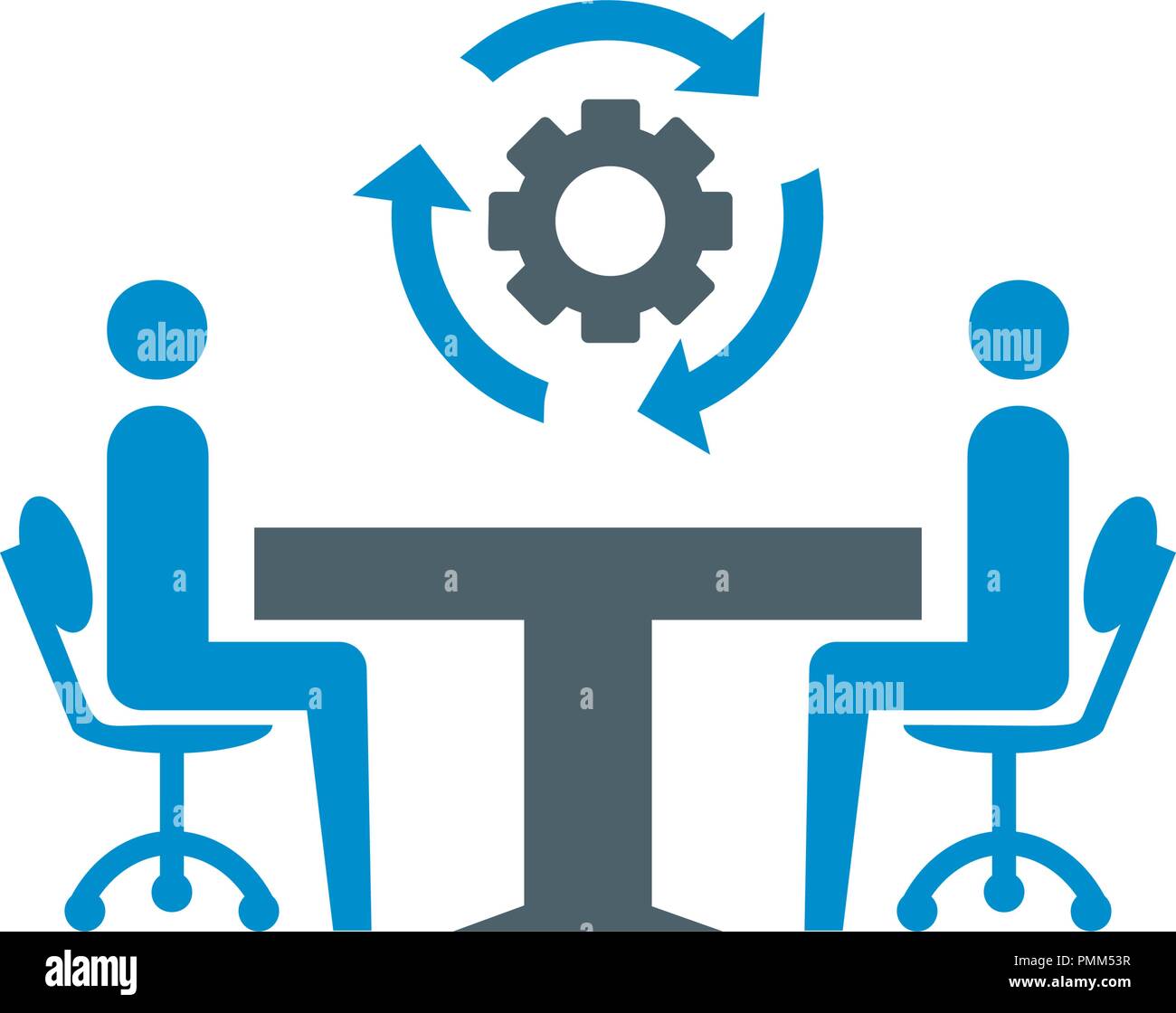 Business Consulting e impostazione icona glyph nero Illustrazione Vettoriale