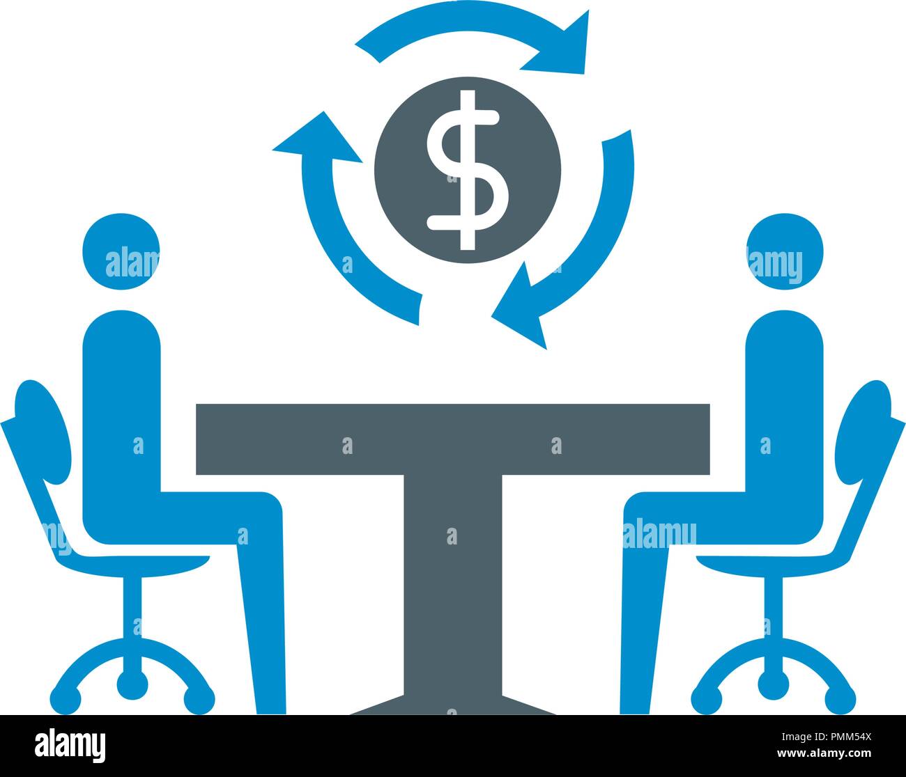 Attività di consulenza finanziaria icona glyph - blu del vettore Illustrazione Vettoriale