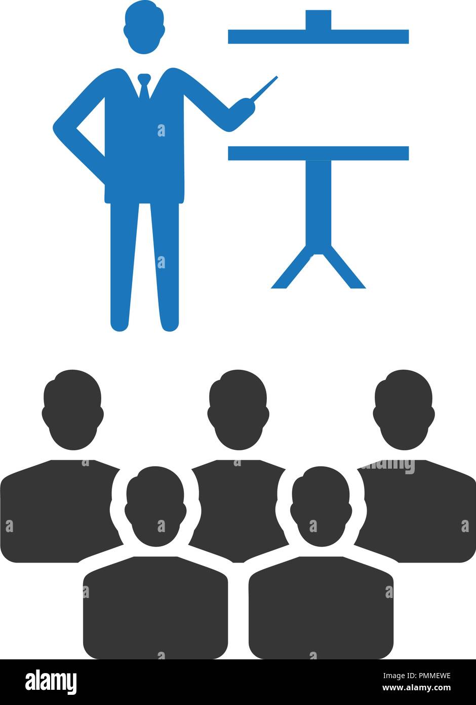 Business Group Icona Presentazione Blue Illustrazione Vettoriale