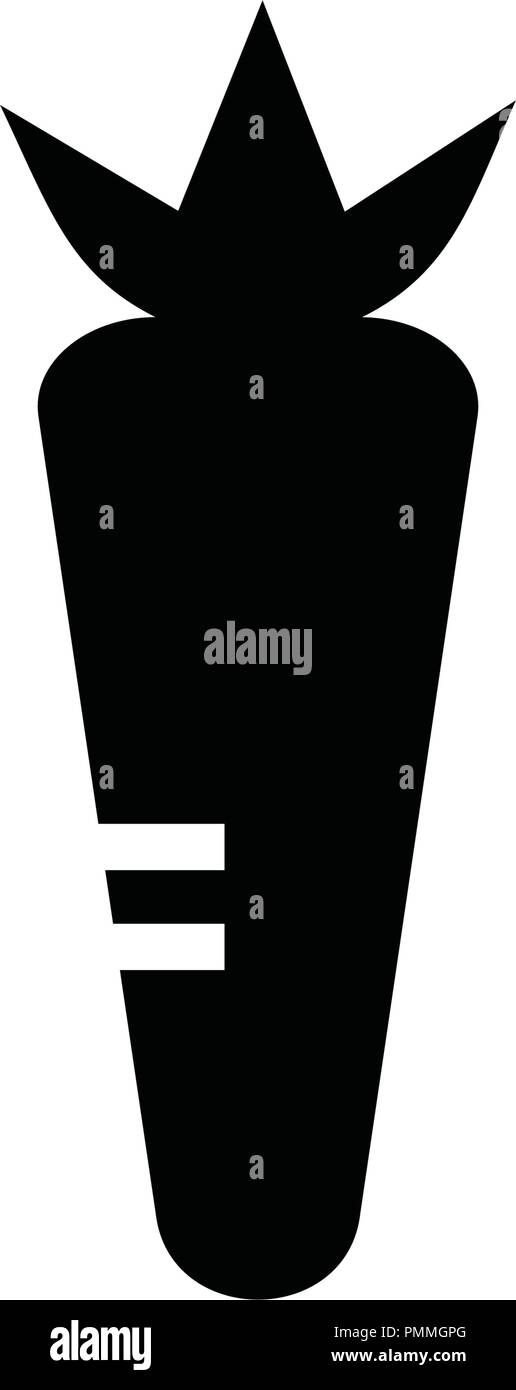 Icona di carota nero Illustrazione Vettoriale