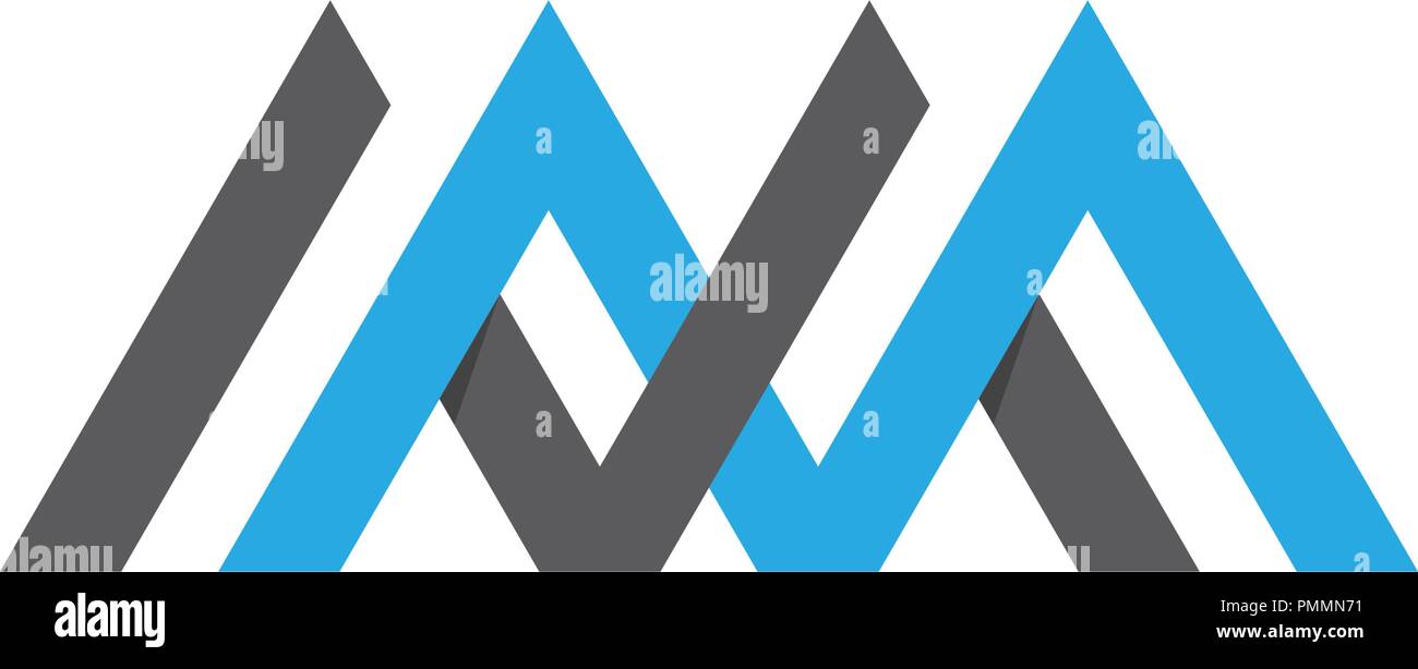 M Lettera modello Logo icona vettore illustration design Illustrazione Vettoriale