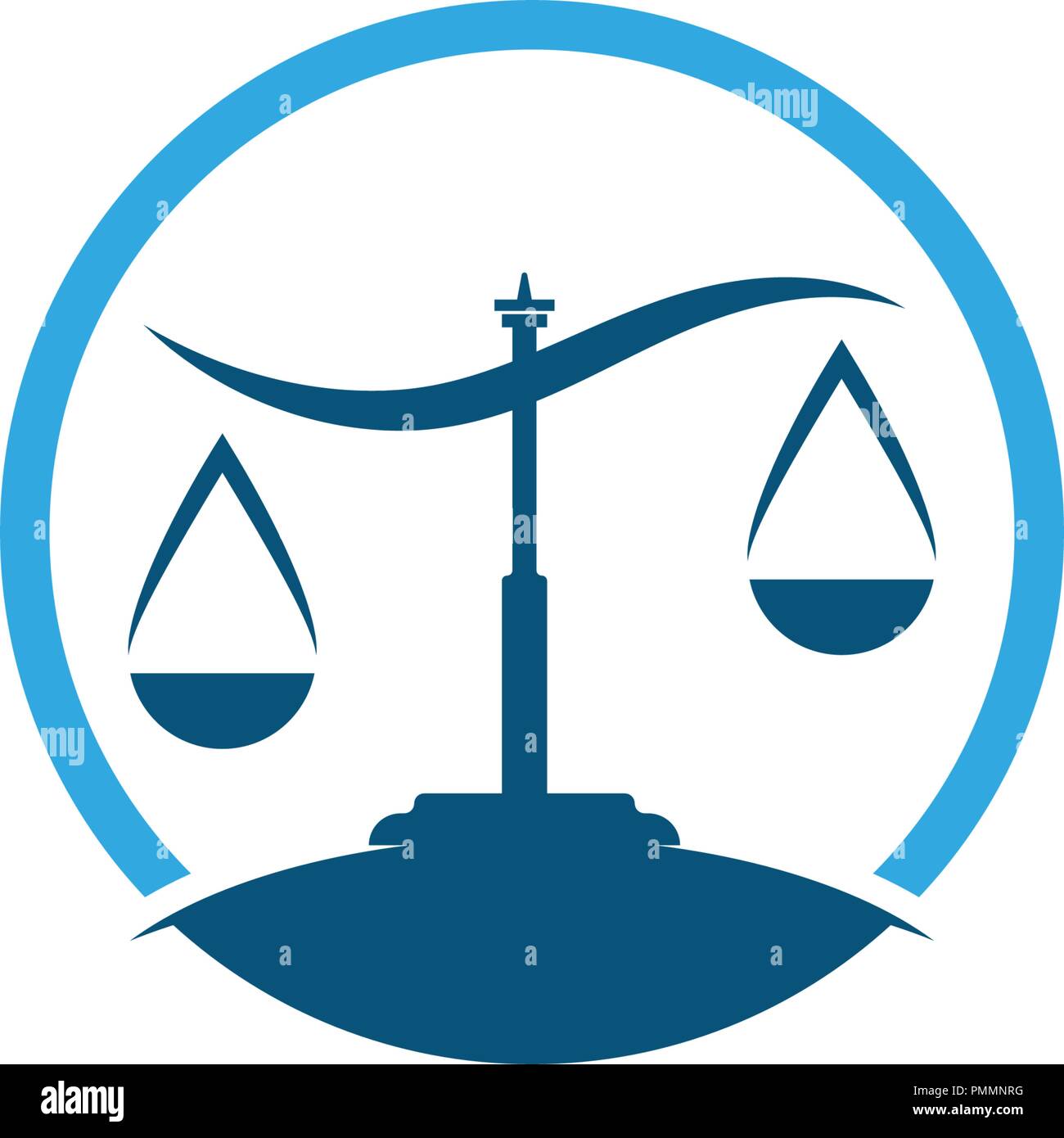 Giustizia legge modello Logo vettore design illsutration Illustrazione Vettoriale