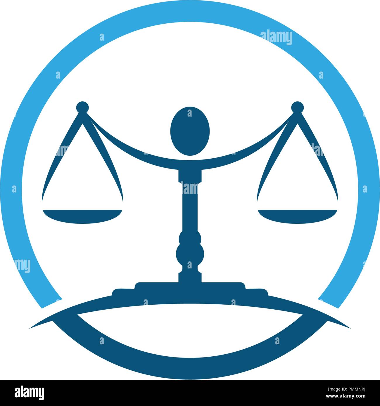 Giustizia legge modello Logo vettore design illsutration Illustrazione Vettoriale