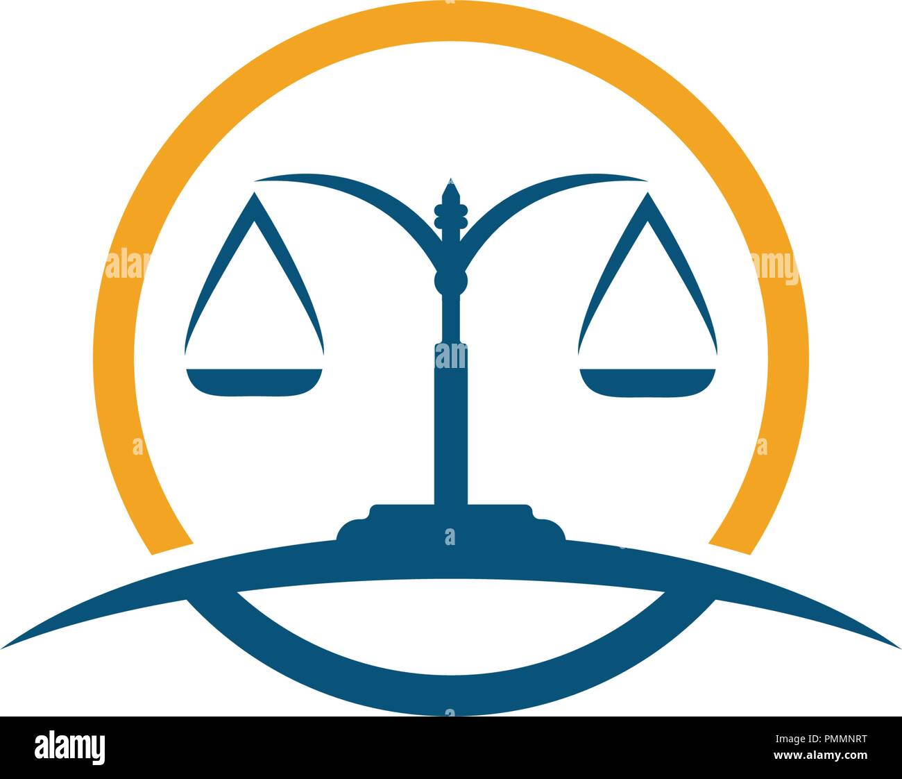 Giustizia legge modello Logo vettore design illsutration Illustrazione Vettoriale