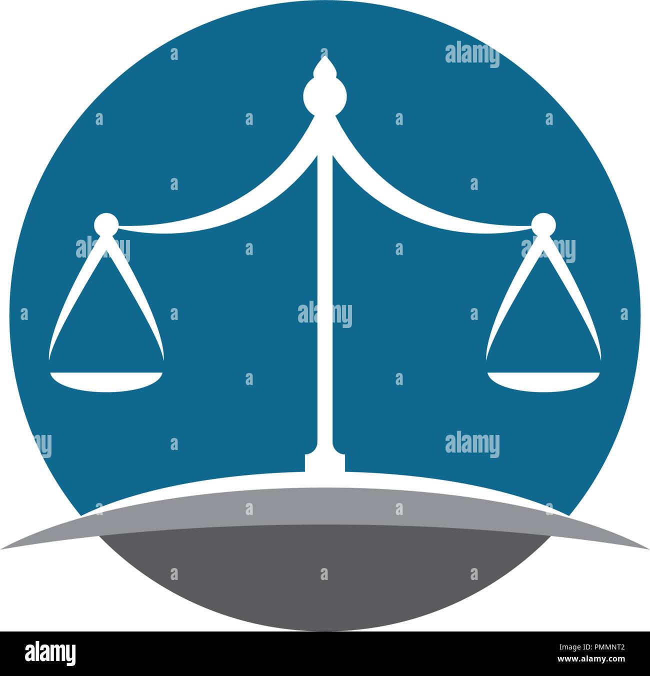 Giustizia legge modello Logo vettore design illsutration Illustrazione Vettoriale