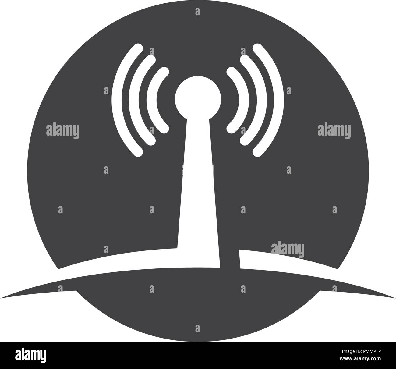 Logo wireless Modello icona vettore illustration design Illustrazione Vettoriale