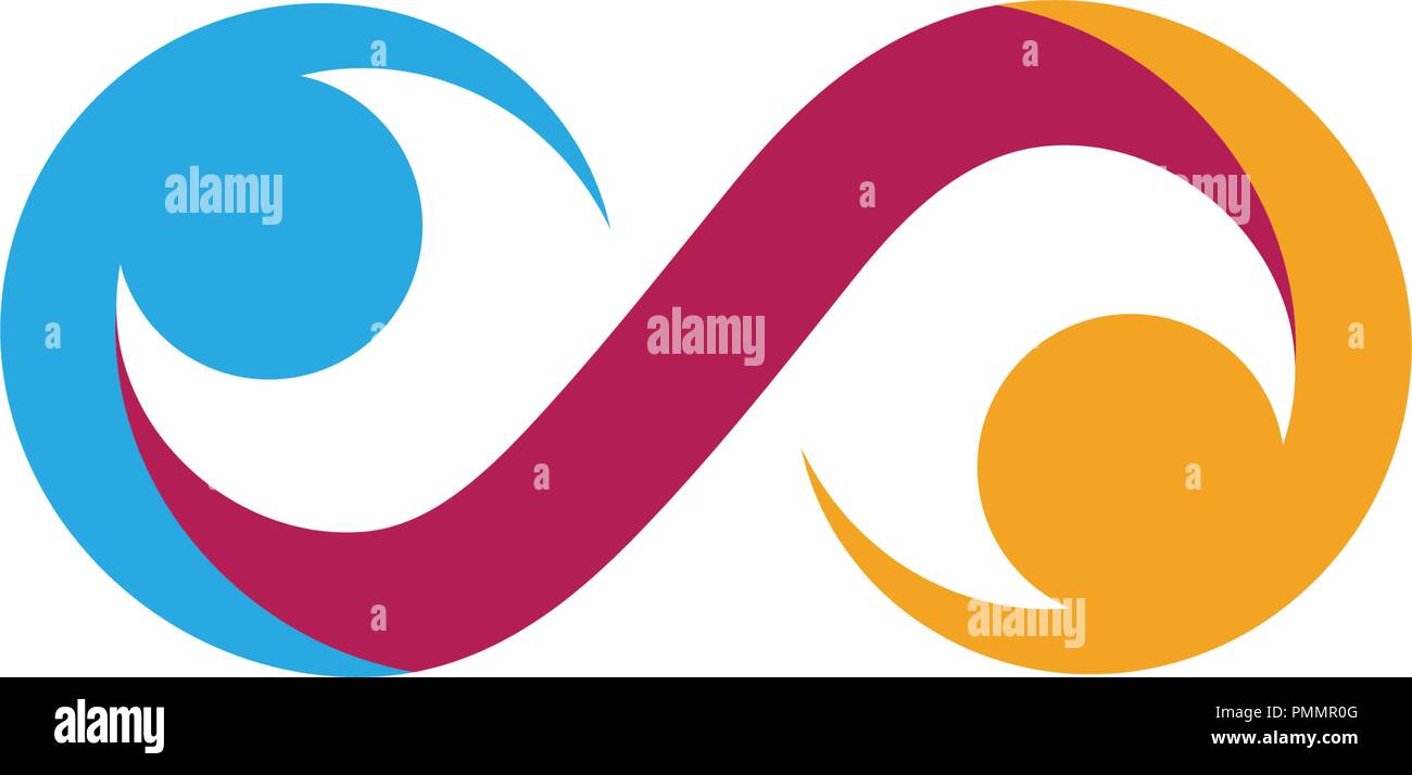 Infinito Adozione e community care Logo modello icona vettore Illustrazione Vettoriale