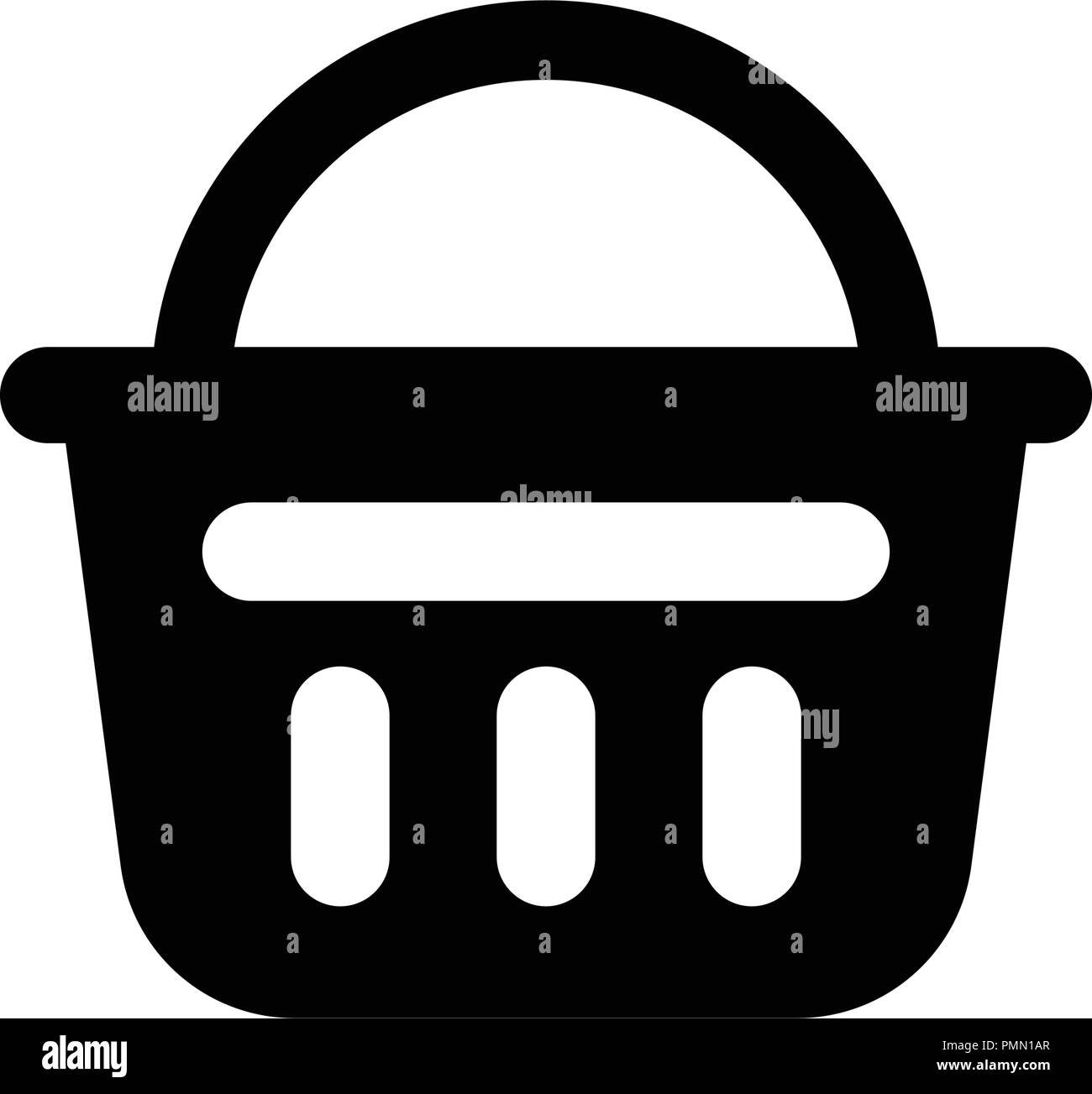 Shopping basket glifo icona nera del vettore Illustrazione Vettoriale