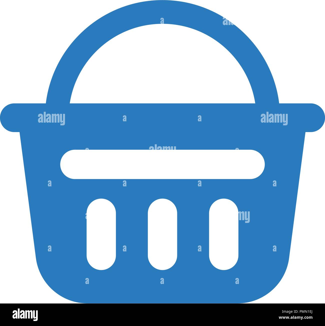 Shopping basket glifo icona blu del vettore Illustrazione Vettoriale