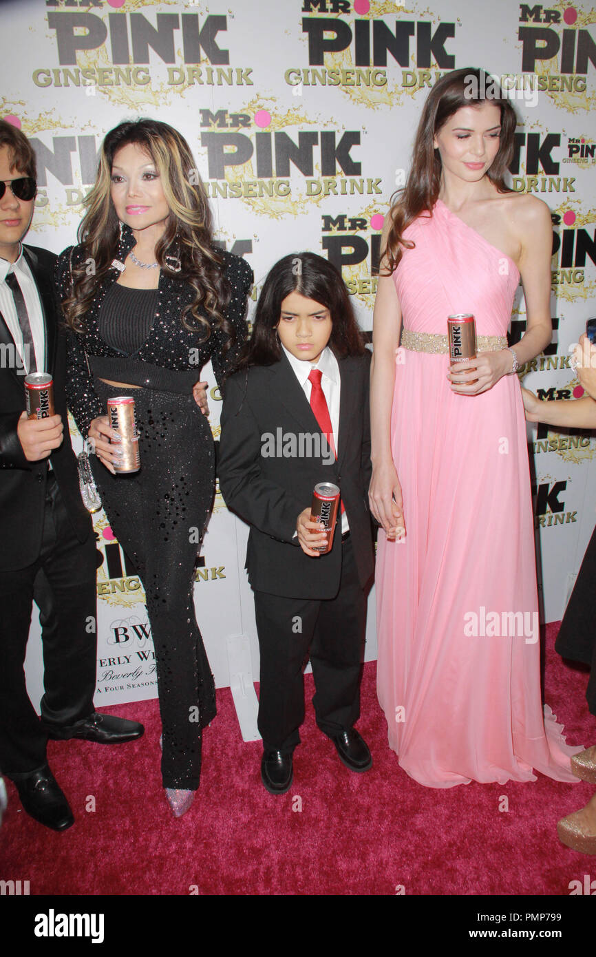 Il principe Michael Jackson, La Toya Jackson, Blanket Jackson, Monica Gabor 10/11/2012 il Sig. Rosa Drink Ginseng Launch Party tenuto presso Regent Beverly Wilshire Hotel di Beverly Hills, CA Foto di Kazuki Hirata / HNW / PictureLux Foto Stock
