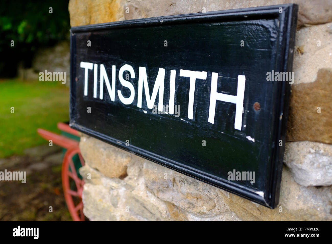 Vintage Stagnaro signage a Ryedale Folk Museum, Hutton Le Hole, Yorkshire Regno Unito Foto Stock