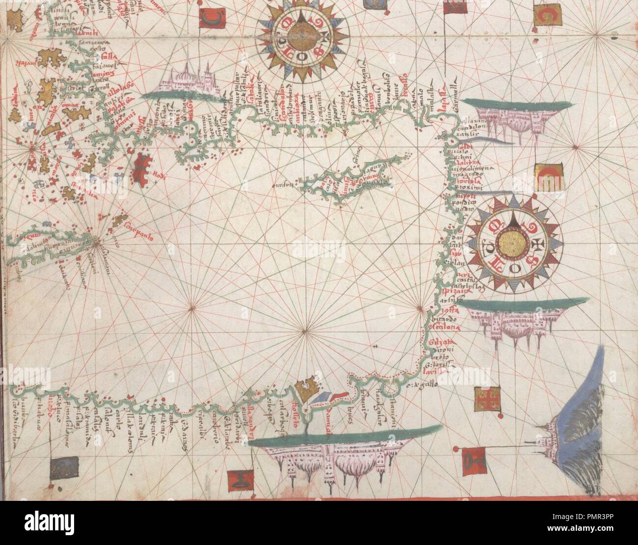 Mar Nero e Mediterraneo orientale. HM 33. Joan Martines, Portolan Atlas (Italia, ca. 1578).F. Foto Stock
