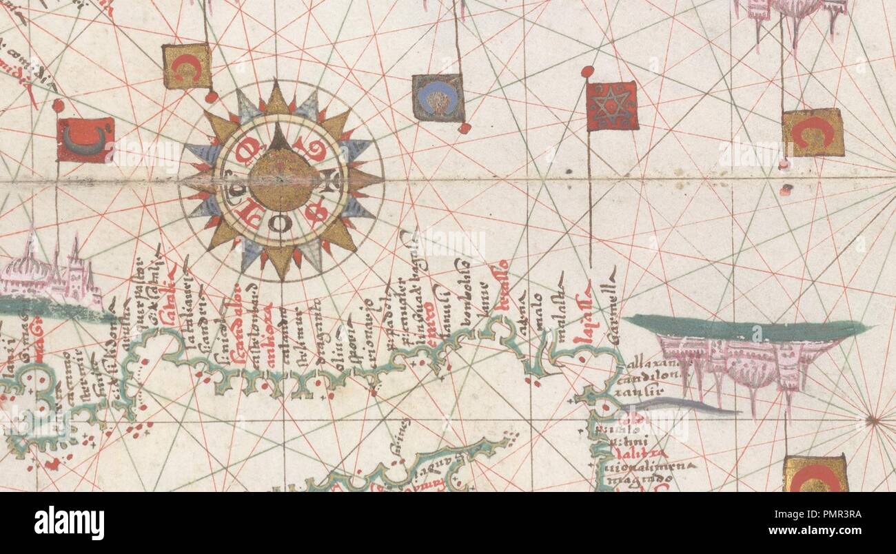Mar Nero e Mediterraneo orientale. HM 33. Joan Martines, Portolan Atlas (Italia, ca. 1578).L. Foto Stock