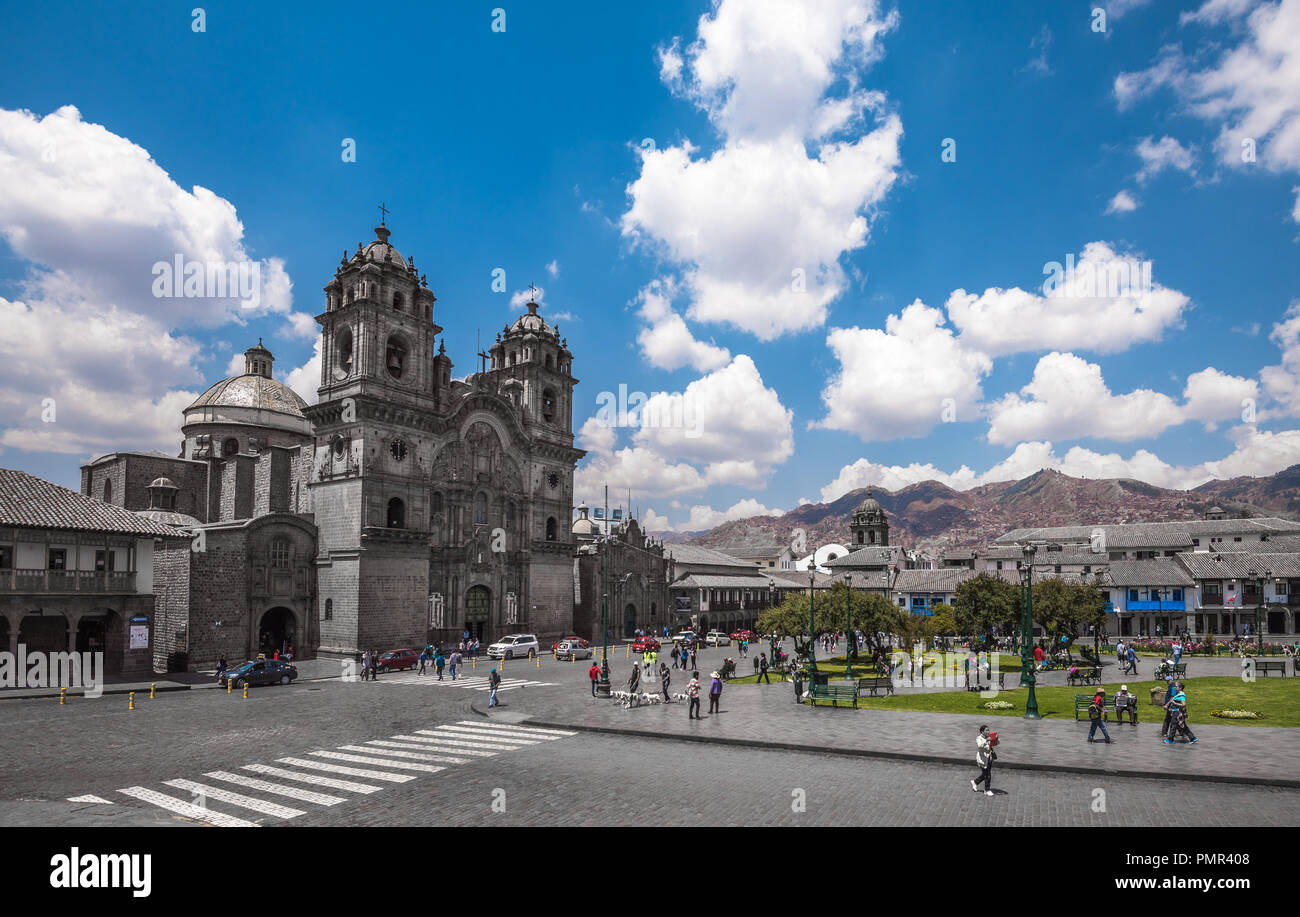 Plaza de Armas nel centro storico di Cusco, Perù Foto Stock