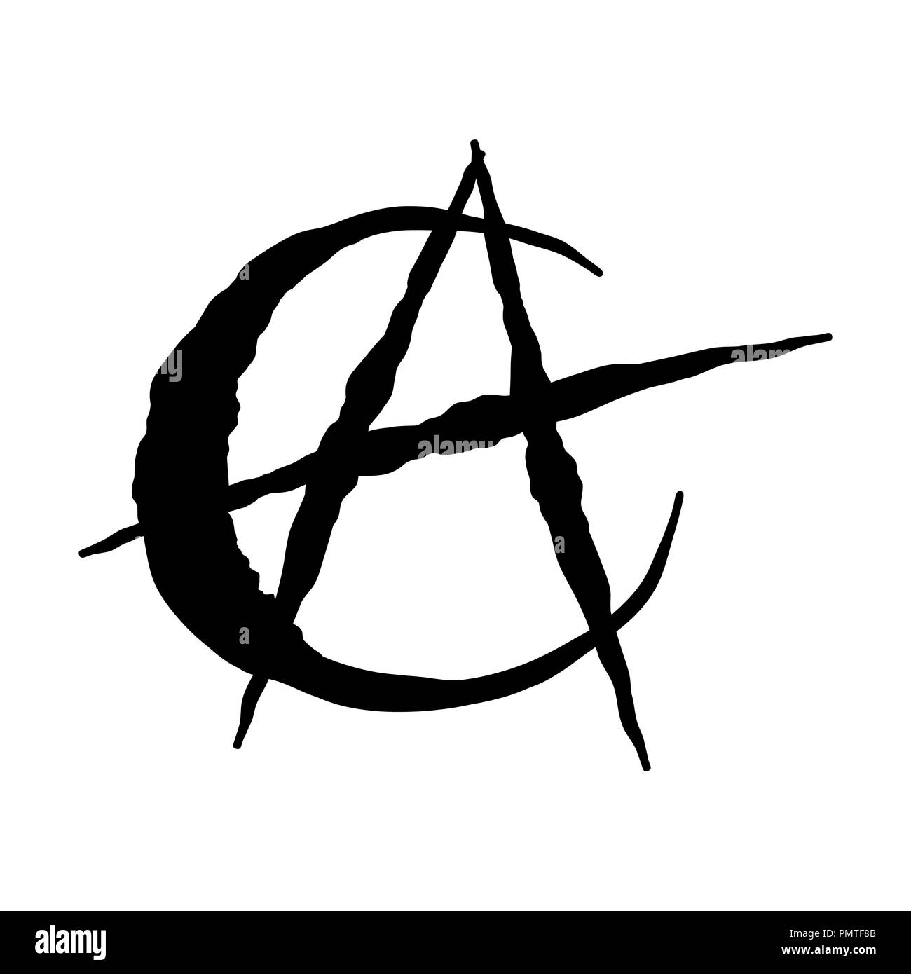L'Islam l'anarchismo icona isolati su sfondo bianco - vettore design iconico. Illustrazione Vettoriale
