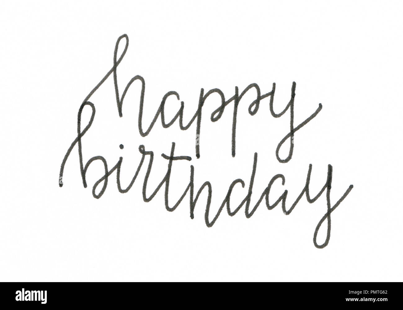 Buon Compleanno Scritte A Mano In Un Elegante Colore Nero Per Qualcuno Di Speciale Foto Stock Alamy