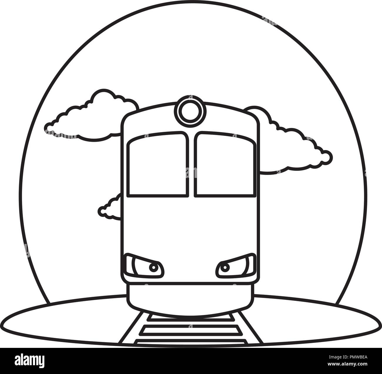 Treno Il trasporto su rotaia Illustrazione Vettoriale