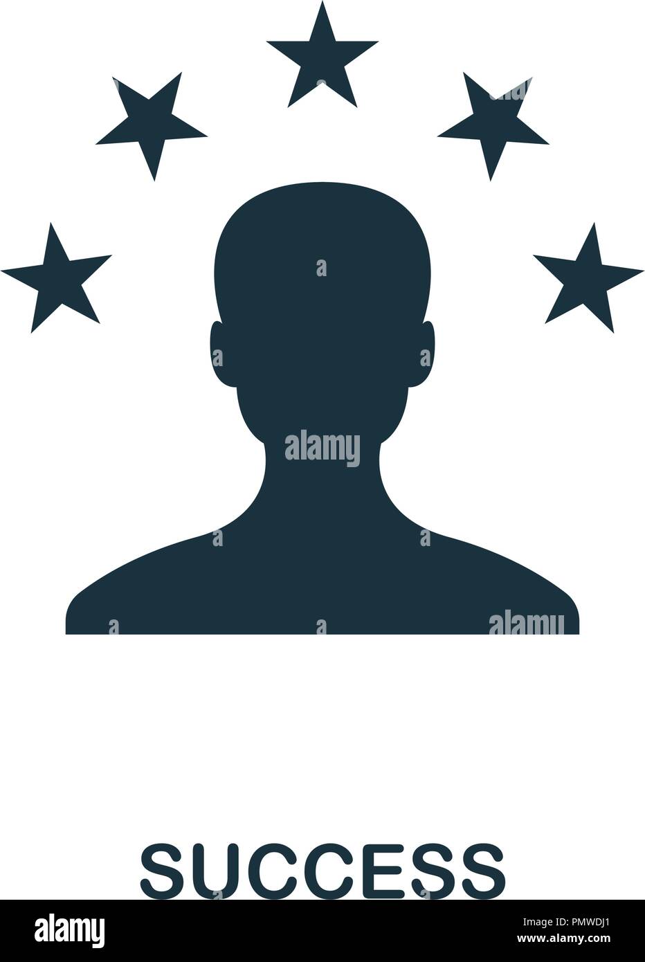 Icona di successo. Monocromatico design di stile dalla collezione di business. UI. Pixel perfetto pittogramma semplice icona di successo. Web design, applicazioni software, print usa Illustrazione Vettoriale