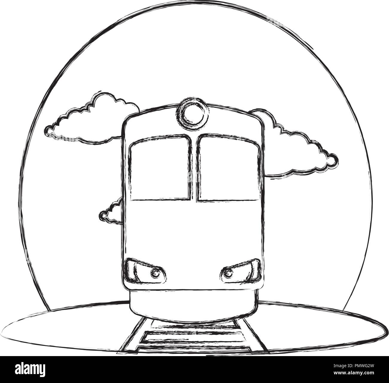 Treno Il trasporto su rotaia Illustrazione Vettoriale