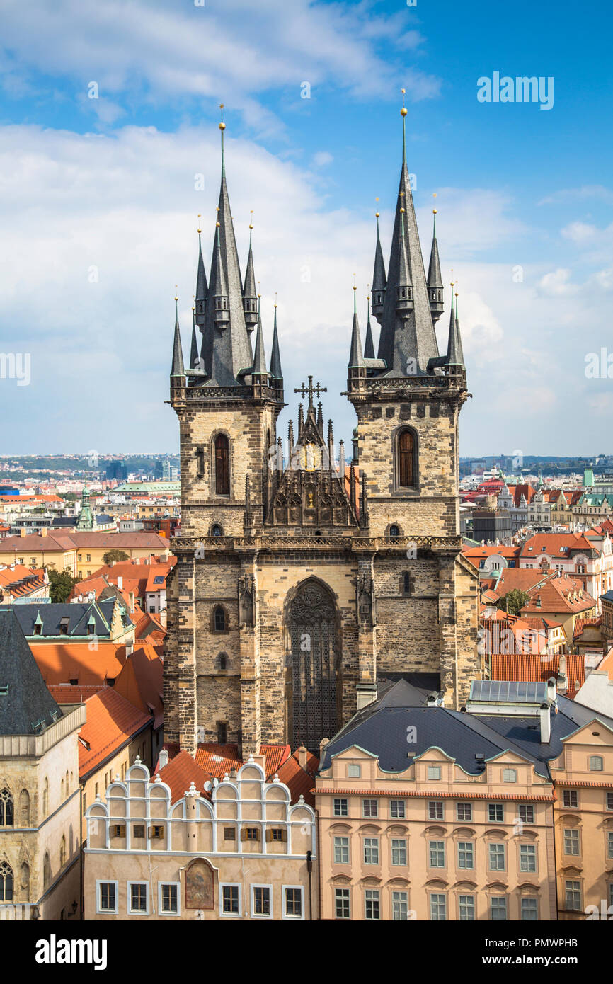 Chiesa della Madre di Dio davanti al Tyn a Praga, Repubblica Ceca. Foto Stock