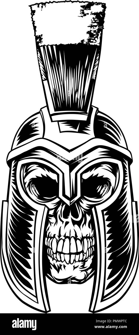 Cranio Spartan Graphic Illustrazione Vettoriale