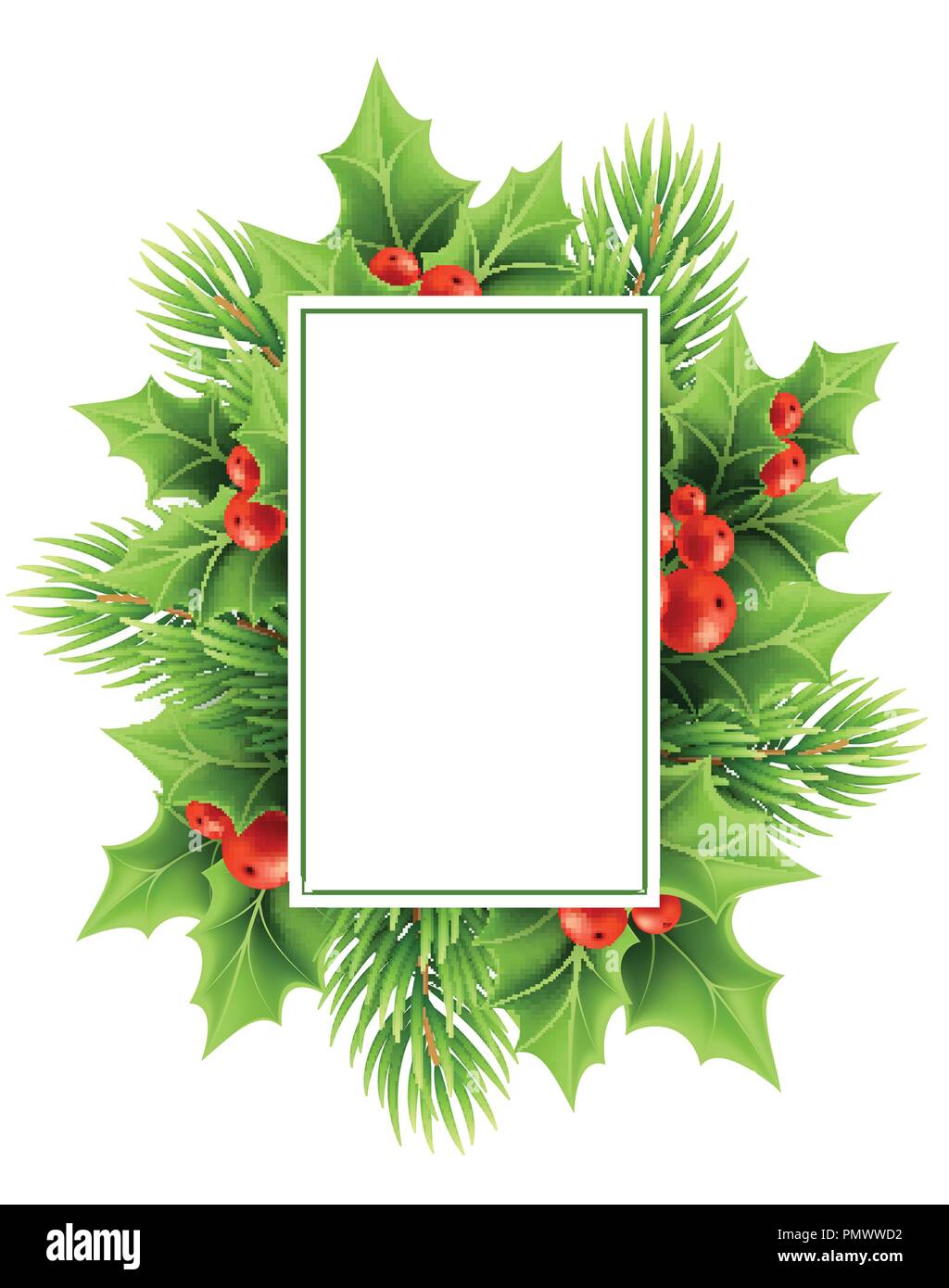 Natale greeting card template vettoriale Illustrazione Vettoriale