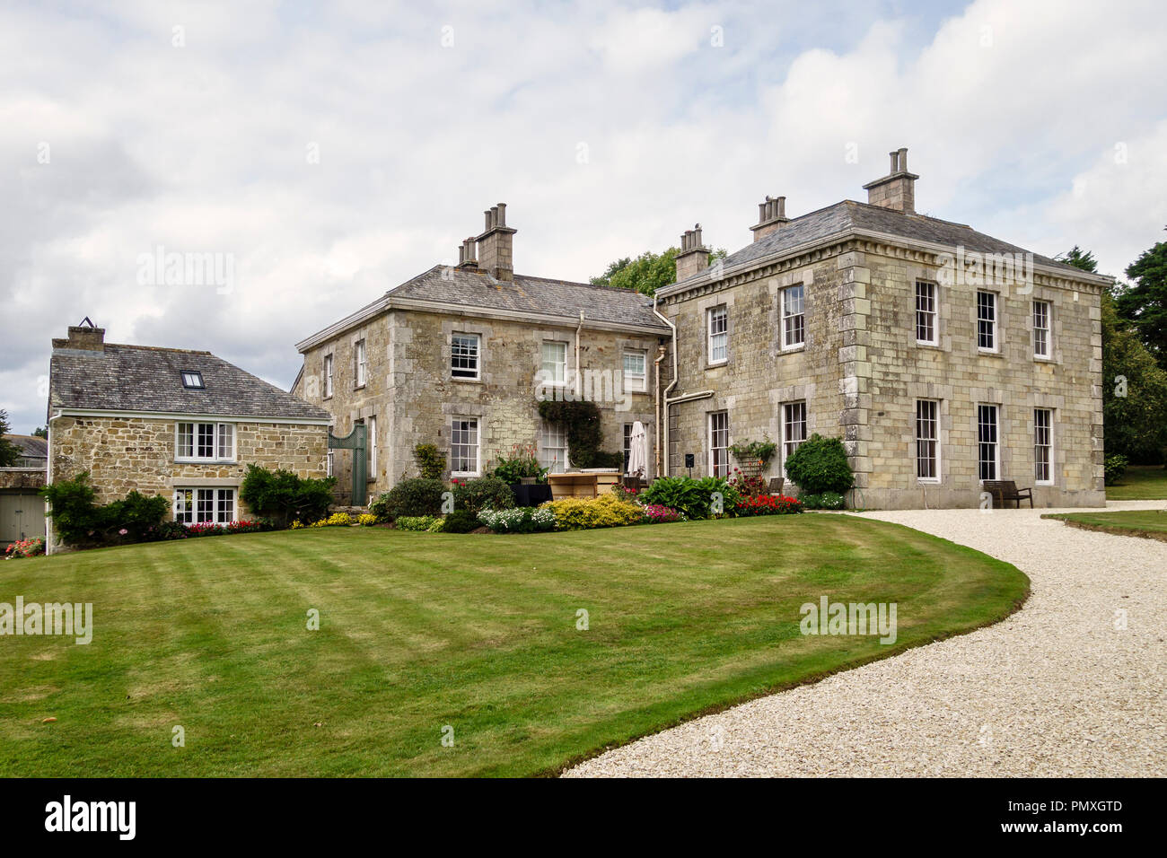 Casa Tresillian, Newquay, Cornwall, Regno Unito. Un country house sono disponibili a noleggio per matrimoni, funzioni etc Foto Stock