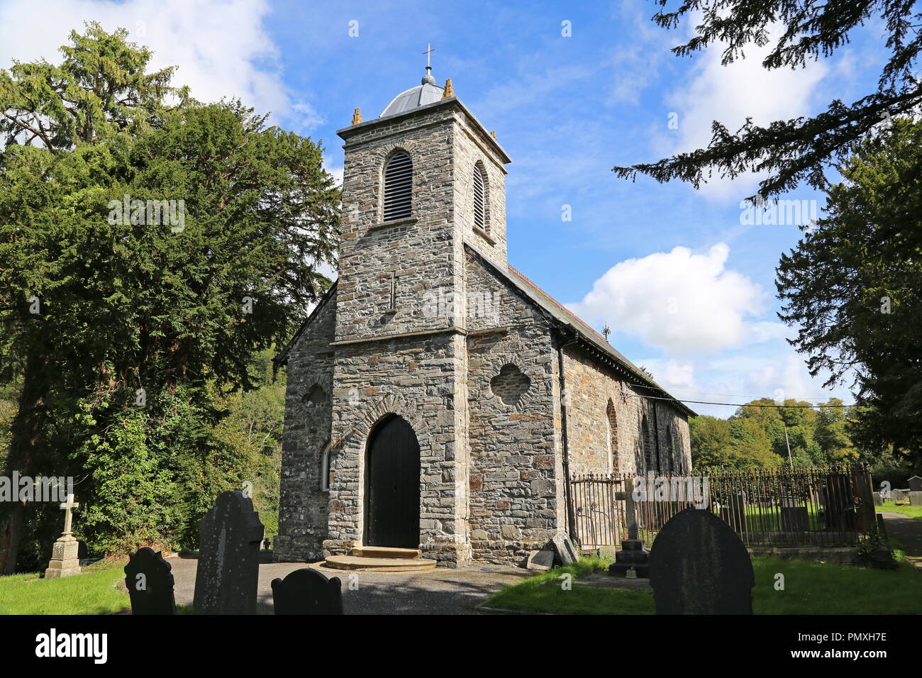 St non è la chiesa, Llanerchaeron, Ceredigion, il Galles, la Gran Bretagna, Regno Unito, Gran Bretagna, Europa Foto Stock
