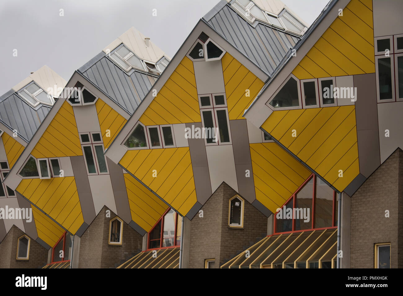 Olanda (Paesi Bassi), Rotterdam Overblaak Street, il Cube Case (Kubuswoningen) Foto Stock