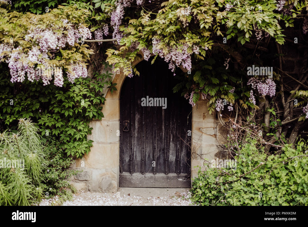 Dentro le mura di Chirk Castle a Wrexham, il Galles del Nord Foto Stock